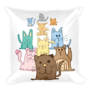 Cute Kitteh Squad Square Pillow