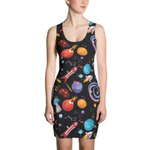 Outer Space Fitted Dress - Space Whirlwind