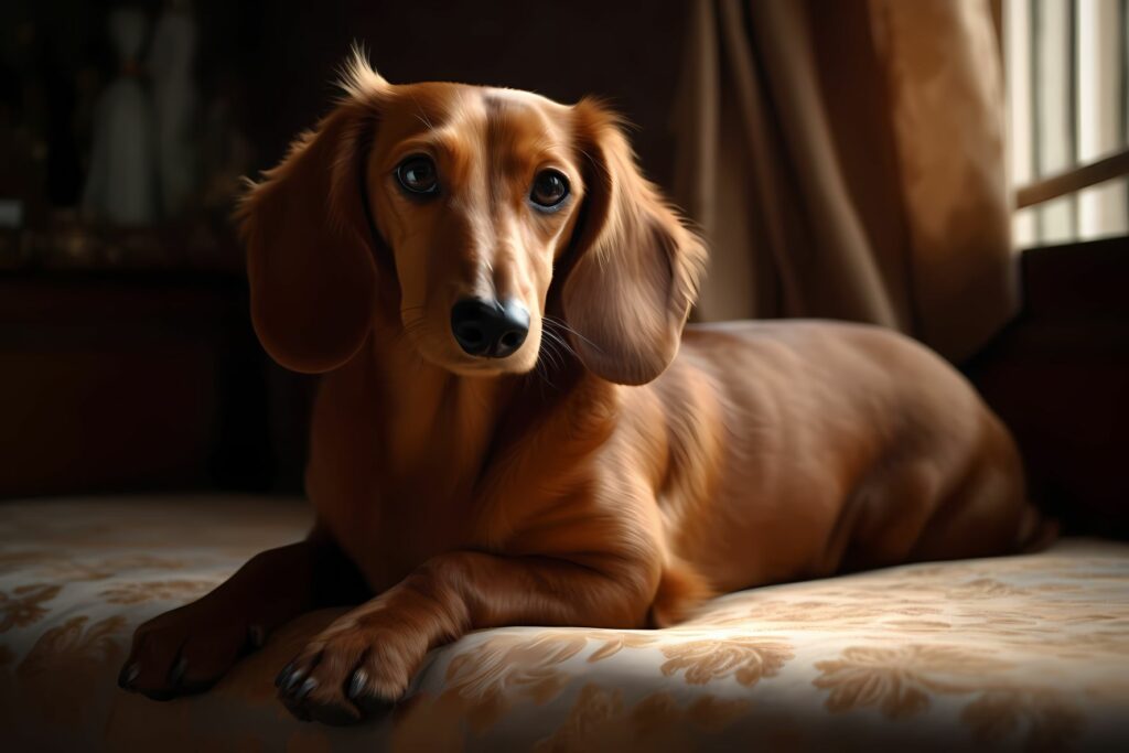 Dachsund Relaxing At Home