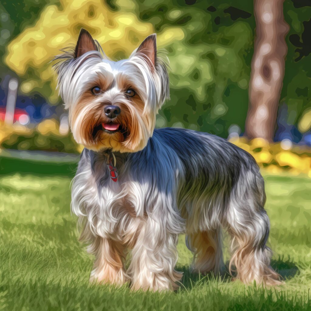 Silver Yorkie At The Park