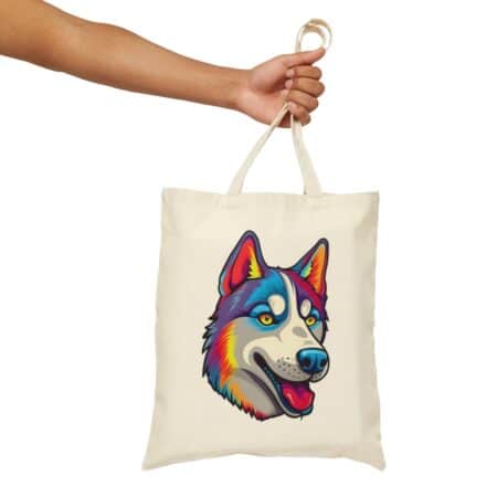 Shop the Siberian Husky Tote Bag - 100% Cotton Canvas, Durable and Spacious
