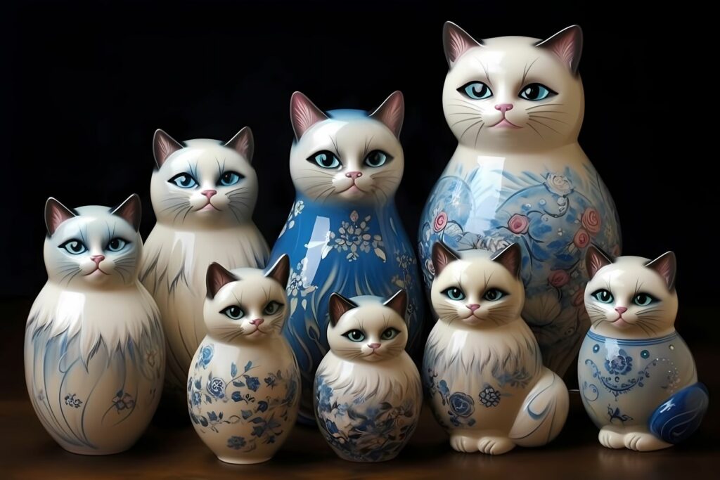A collection of Porcelain Ragdoll Cats