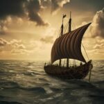 The Mighty Viking Longship at Sea
